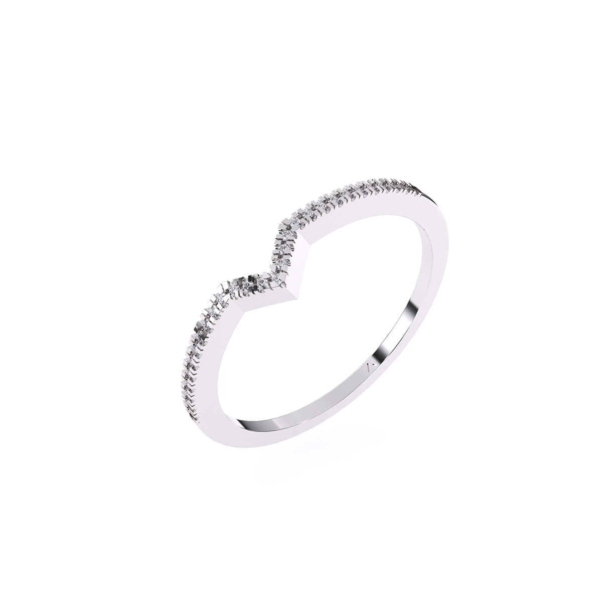 Fancy V Shape Diamond Wedding Band